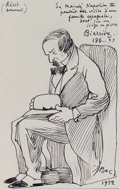 Ferdinand BAC (Stuttgart 1859 - Compiègne 1952) Ensemble de huit dessins satiriques,...