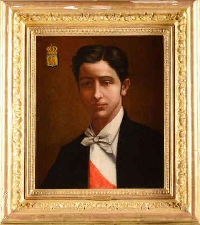 Adolphe YVON (1817-1893), attribué à «SA le Prince Impérial» en buste de face.
Huile...