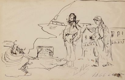 Napoléon Eugène Louis BONAPARTE, Un ensemble de sept dessins ou esquisses
- «La cheminée».
-...