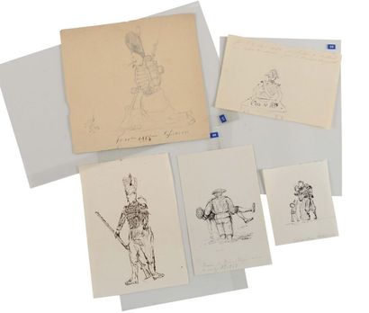 Napoléon Eugène Louis BONAPARTE, Un ensemble de sept dessins ou esquisses
- «La cheminée».
-...