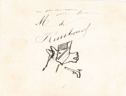 Napoléon Eugène Louis BONAPARTE, Deux dessins originaux dont un signé. 2 pages obl.
in-fol.et...