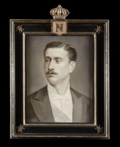 École Française du XIXe siècle «Portrait du Prince Impérial de trois quart»
Pastel.Sous-verre,...