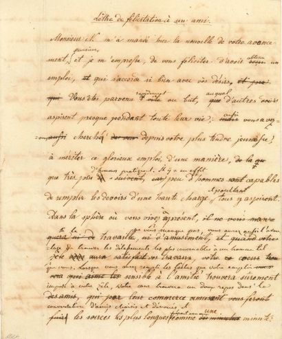 REICHSTADT (Napoléon François Charles Joseph Bonaparte, duc de) Manuscrit autographe...