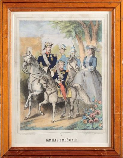 null Quatre lithographies:
- «La famille Impériale».
Deux lithographies rehaussées...