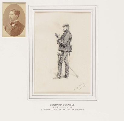 Edouard DETAILLE (1848-1912). «Capitaine d'infanterie dessinant, de profil.»
Autoportrait...