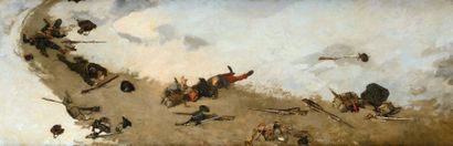 Alphonse DE NEUVILLE (1835-1885). «Après la bataille».
Huile sur toile, esquisse,...