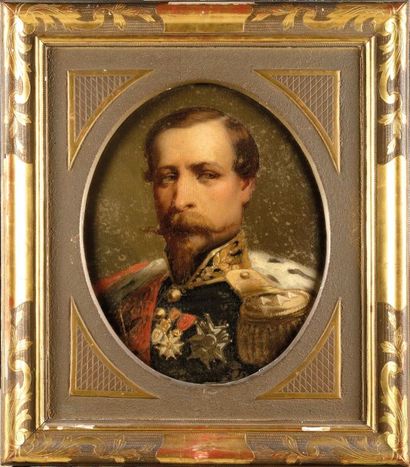 WINTERHALTER, d'après «L'Empereur Napoléon III, en buste de face.»
Huile sur toile...