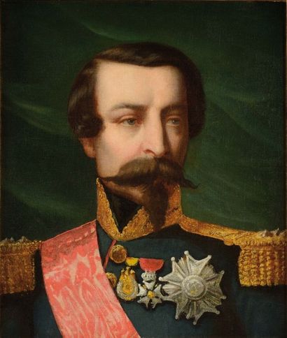 Horace VERNET, d'après «L'Empereur Napoléon III» en buste de face.
Huile sur toile...