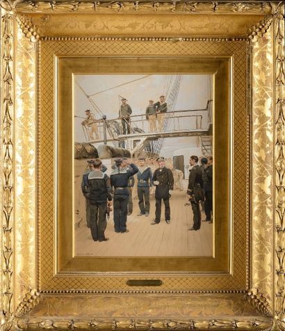 Edouard DETAILLE (1848-1912). Ecole française «Vice- Amiral, lieutenant de vaisseau,...