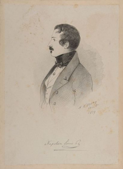 Alfred d'ORSAY, d'après «Le Prince Napoléon Louis Bonaparte, en habit civil.»
Lithographie...