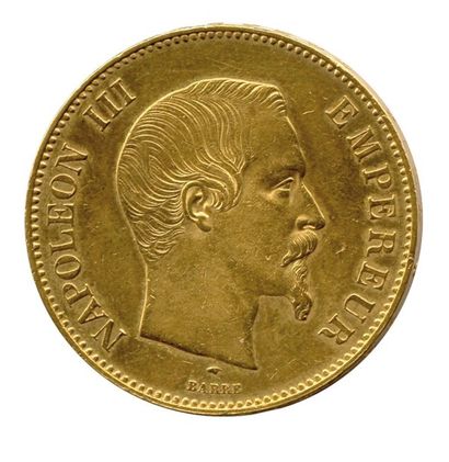 null Napoléon III (1852-1870)
100 Francs or (tête nue BARRE) 1856 Paris. (32.33 g)...