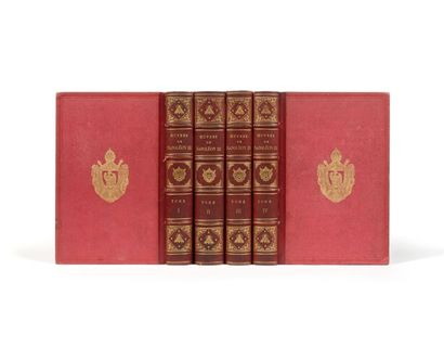 NAPOLÉON III Oeuvres
Paris, Plon, 1854-1856, 4 vol. in-8 demi-chagrin rouge, armes...
