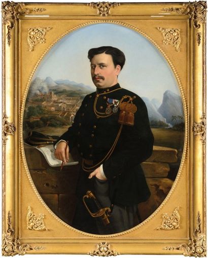 Jean MOREAU. Ecole française de la fin du XIXème siècle «Général mexicain portant...
