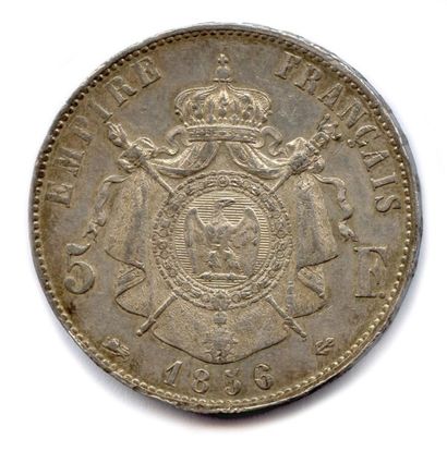 null Napoléon III (1852-1870)
5 Francs argent (tête nue BOUVET) 1856 Lyon. (24.96...