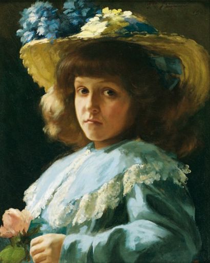Henriette GRODROIX (Active au XIXe siècle et au début du XXe siècle) Portrait d'une...
