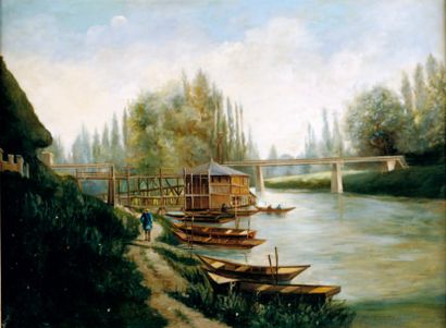Andrew HANTON (? vers 1830 - ?) Nogent-sur-Marne Sur sa toile d'origine 53 x 73 cm...
