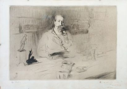 null Edgar CHAHINE (1874-1947) Autoportrait Estampe sur papier, monogrammé en bas...