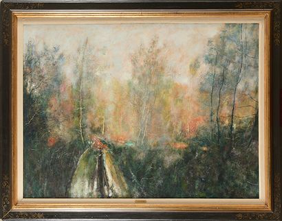 null Bernard GANTNER (né en 1928) Forêt Vosgienne Huile sur toile, signée en bas...