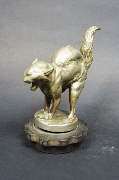 null Charles PAILLET (1871-1937) " Angry Cat" Mascotte signée CH.Paillet. Bronze...