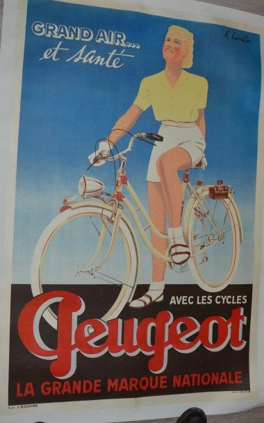null R.LOURDIN (XXème)

“Grand Air et Santé avec les cycles Peugeot”

Affiche signée...