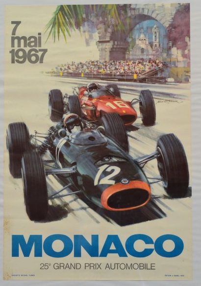 null Michael TURNER ( Anglais, né en 1934) "Grand Prix de Monaco 1967" Affiche originale,...