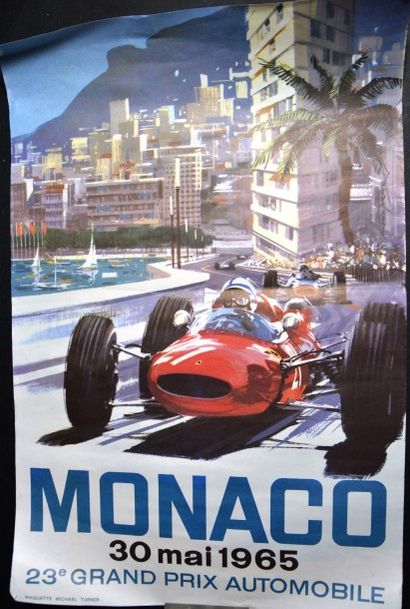null Michael TURNER ( Anglais, né en 1934) "Grand Prix de Monaco 1965" Affiche originale,...