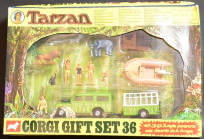 null "CORGI TOYS- Tarzan Gift set" Coffret Corgi gift set n°36, daté de 1976. Bien...