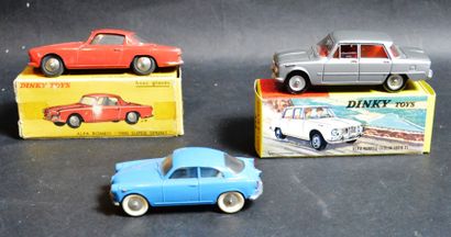 null "DINKY TOYS/ MERCURY- Alfa Roméo" Trois miniatures au 1/43°. Ref n°514, Alfa...