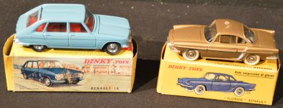 null "DINKY TOYS- Renault" Deux miniatures au 1/43°. Renault 16, bleu, ref 537. Renault...