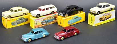 null " DINKY TOYS - 6 miniatures Peugeot" Six miniatures au 1/43°. 2 miniatures Ref...
