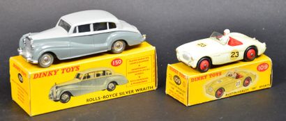 null "DINKY TOYS- Austin-Healey 100 & Rolls-Royce" Deux miniatures au 1/43°. Ref...