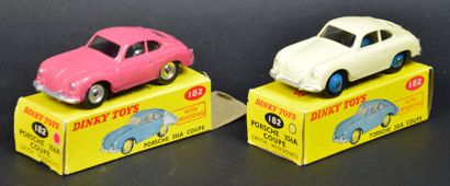 null "DINKY TOYS-Deux Porsche 356 " Deux miniatures au 1/43°. Ref n°182, Porsche...