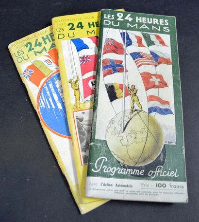 null "Programmes des 24 heures du Mans de 1937, 1939 et 1949" Trois programmes originaux....