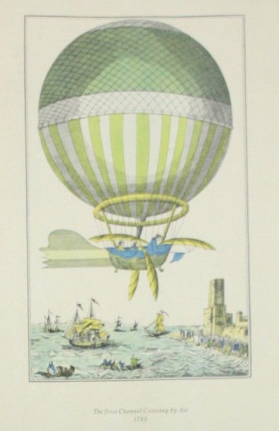 null Quatre tirages sur les montgolfières à la fin du XVIIIème Encadrés sous verre....
