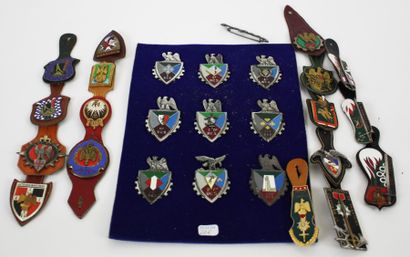null Ensemble de 66 insignes régimentaires, Majoritairement à symbolique napoléonienne...