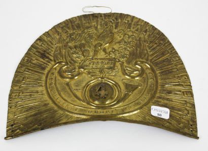 null Plaque de bonnet à poil d'officier voltigeur de la 4e Légion de la Garde Nationale....