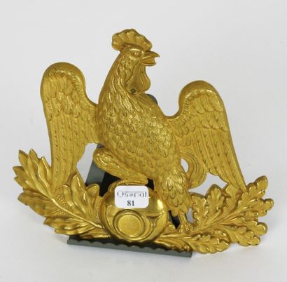 null Plaque de shako modèle 1837, d'officier d'infanterie légère d'Afrique. En laiton...