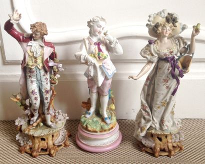 null ALLEMAGNE- THURINGE Incroyable et Merveilleuse Deux figurines en porcelaine...