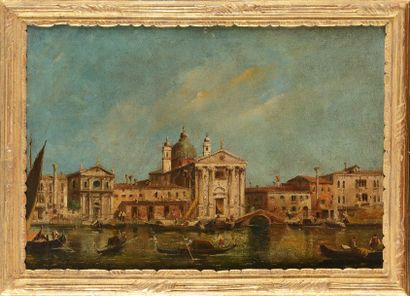 null ECOLE ITALIENNE du XVIIIème siècle Vedute Paire d'huiles sur toiles 38 x 55...