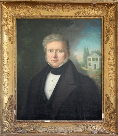 null ECOLE FRANCAISE du début du XIXème siècle Portrait d'homme Huile sur toile Signé...