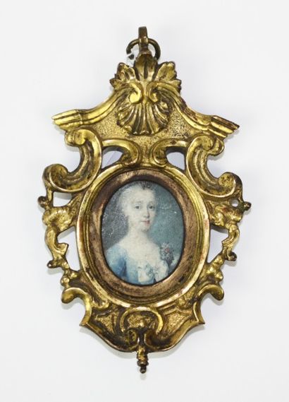 null ECOLE FRANCAISE vers 1760 Portrait d’une Dame de qualité en buste de trois-quarts...