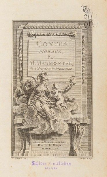 null MARMONTEL ( Jean-François). Contes moraux. À Paris, chez J. Merlin, 1765. 3...