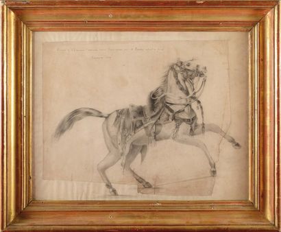 null A.HARDY. Colonel du Génie Ecole Française du XIXème siècle « Le cheval de l’Empereur...