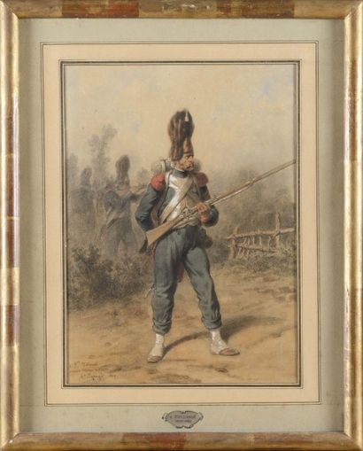 null Hippolyte BELLANGE (1800-1866) Ecole française « Grenadier à pied de la Garde...