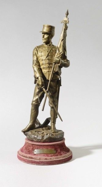 null Henri GIRAUD (mort en 1895) Ecole française. « Au Drapeau ! » Sujet en bronze...