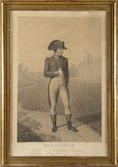 null Jean Baptiste ISABEY, d’après « Bonaparte à la Malmaison » Gravure, en pied,...