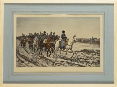 null Ernest MEISSONIER d’après, «1814 Napoléon durant la campagne de France» Photogravure...