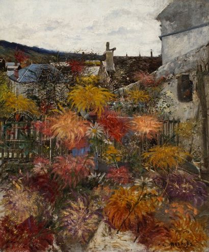 null Paul Eugène MESPLÉ (né en 1849)
Village derrière un jardin fleuri
Huile sur...