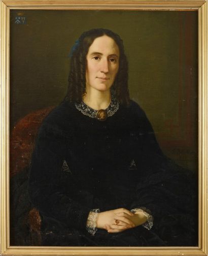 null Ferdinand BIROTHEAU (1819-1892)
La dame au camée
Huile sur toile rentoilée (petites...