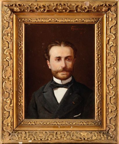 null Vittorio GUACCIMANNI (1859-1938)
 Portrait d’homme
Huile sur panneau
Signée...